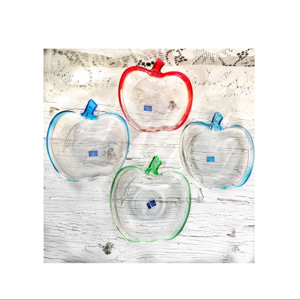 Vintage Glass Apple Bowls Set of 4